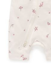 Load image into Gallery viewer, Pure Baby Short Leg Zip Growsuit - Vanilla Blossom