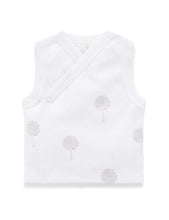 Load image into Gallery viewer, Pure Baby Premmie Crossover Singlet - Pale Grey Tree
