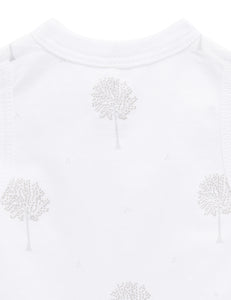 Pure Baby Premmie Crossover Singlet - Pale Grey Tree