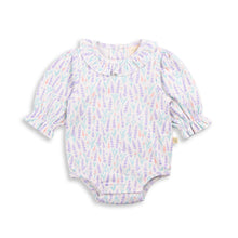 Load image into Gallery viewer, Frill Neck Bodysuit - Lavender Fields (00000)