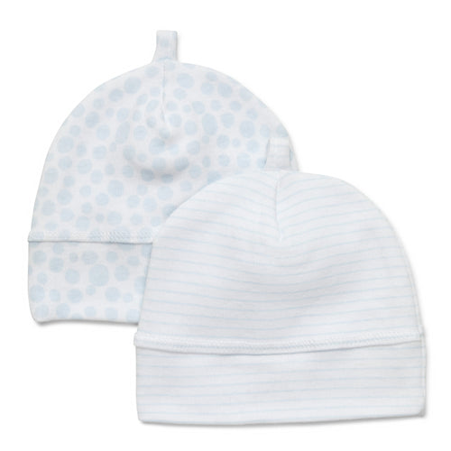Premmie Blue Spot/Stripe 2 Pack Beanies