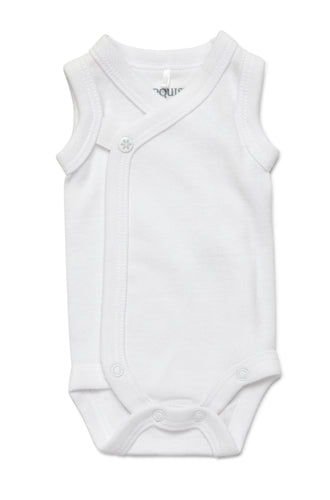 Premmie White Sleeveless Wrap Bodysuit