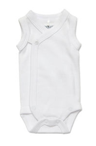 Premmie White Sleeveless Wrap Bodysuit
