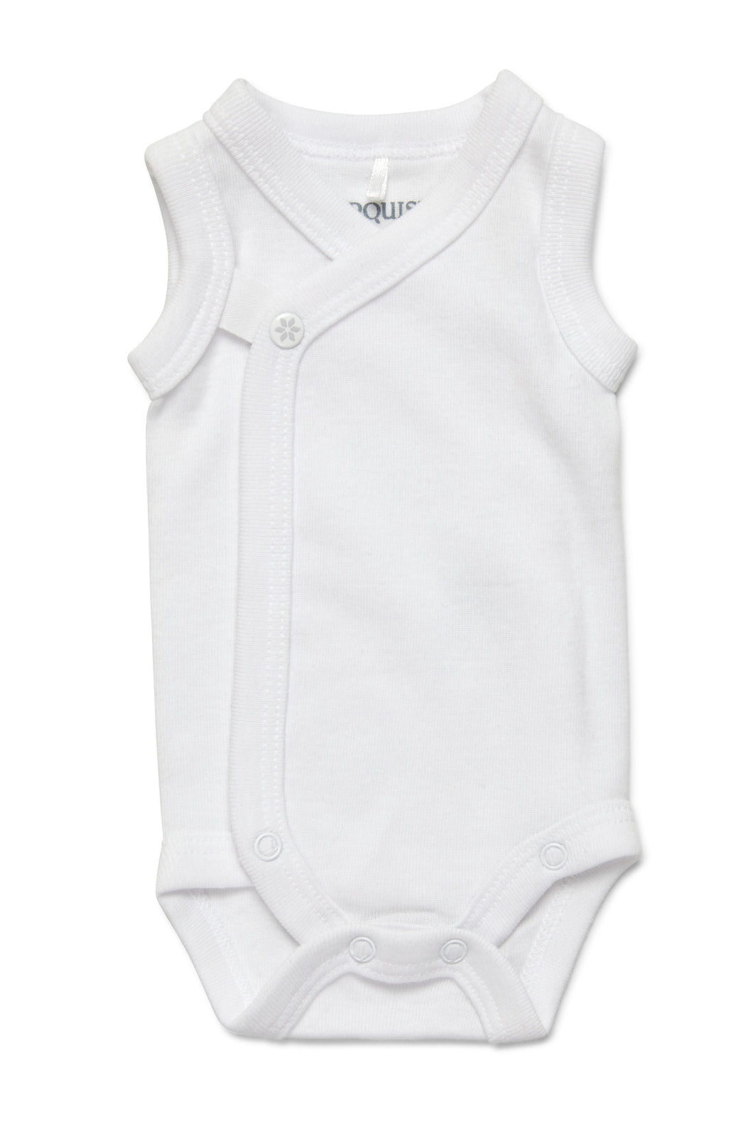 Premmie White Sleeveless Wrap Bodysuit