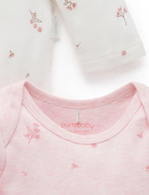 Load image into Gallery viewer, Pure Baby Easy Neck Long Sleeve Bodysuit 2 Pack - Pale Pink Blossom