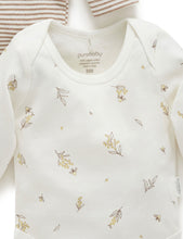 Load image into Gallery viewer, Pure Baby Easy Neck Long Sleeve Bodysuit 2 Pack - Vanilla Wattle Bee