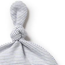 Load image into Gallery viewer, Organic Stripe Rib Knot Hat - Rain Drop