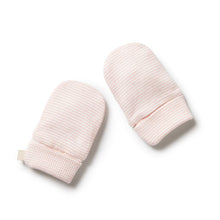 Load image into Gallery viewer, Organic Stripe Rib Mittens - Cantaloupe