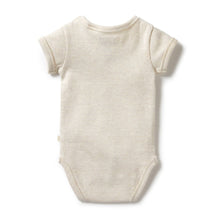 Load image into Gallery viewer, Organic Stripe Rib Bodysuit - Oatmeal