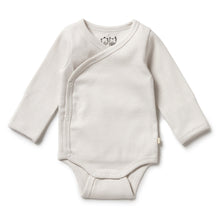 Load image into Gallery viewer, Organic Stripe Rib Kimono Bodysuit - Clay