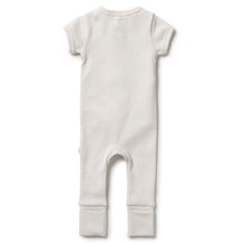 Load image into Gallery viewer, Organic Stripe Rib Zipsuit - Clay