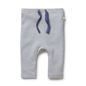 Organic Stripe Rib Legging - Rain Drop