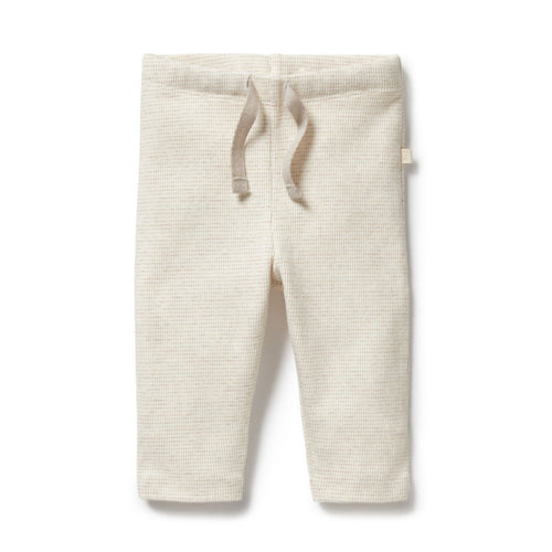 Organic Stripe Rib Legging - Oatmeal