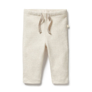 Organic Stripe Rib Legging - Oatmeal