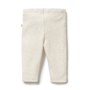 Organic Stripe Rib Legging - Oatmeal