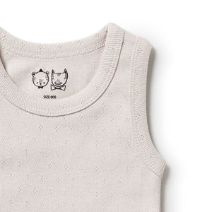 Organic Pointelle Singlet - Clay