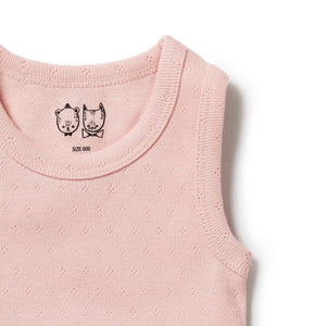 Organic Pointelle Singlet - Cantaloupe