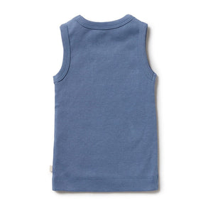 Organic Pointelle Singlet - Rain Drop