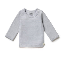 Load image into Gallery viewer, Organic Stripe Rib Long Sleeved Top - Rain Drop