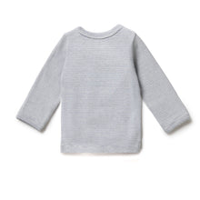 Load image into Gallery viewer, Organic Stripe Rib Long Sleeved Top - Rain Drop