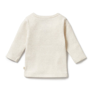 Organic Stripe Rib Long Sleeved Top - Oatmeal