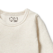 Load image into Gallery viewer, Organic Stripe Rib Long Sleeved Top - Oatmeal