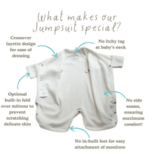 Load image into Gallery viewer, Earlybirds Organic Jumpsuit - Ivory/Blue AOP