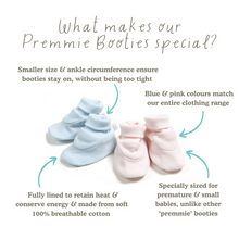 Load image into Gallery viewer, Earlybirds Premature &amp; Small Baby Booties - Blue
