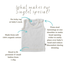Load image into Gallery viewer, Earlybirds Premature &amp; Small Baby Singlet