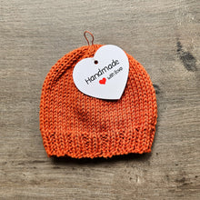 Load image into Gallery viewer, Handmade &#39;My First&#39; Premmie Beanie (Multiple Colour Options)