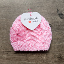 Load image into Gallery viewer, Handmade &#39;My First&#39; Premmie Beanie (Multiple Colour Options)