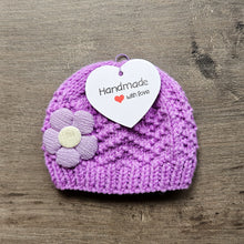 Load image into Gallery viewer, Handmade &#39;My First&#39; Premmie Beanie (Multiple Colour Options)