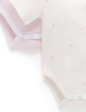 Load image into Gallery viewer, Easy Neck Short Sleeve Bodysuit 2 Pack - Pale Pink Bear (00000)
