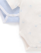 Load image into Gallery viewer, Easy Neck Short Sleeve Bodysuit 2 Pack - Pale Blue Bear (00000)