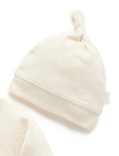 Load image into Gallery viewer, Pure Baby Pointelle Growsuit &amp; Hat Set - Wheat Melange