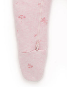 Pure Baby Zip Growsuit & Headband Set - Pale Pink Blossom