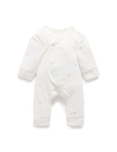 Load image into Gallery viewer, Premmie Crossover Growsuit - Pale Pink Bear