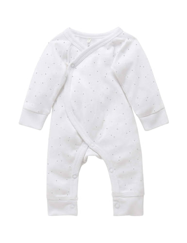 Premmie Crossover Growsuit - Pale Grey Spot