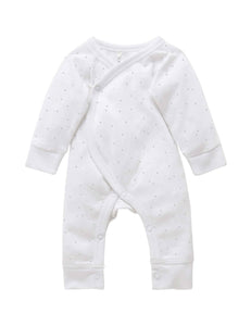 Premmie Crossover Growsuit - Pale Grey Spot