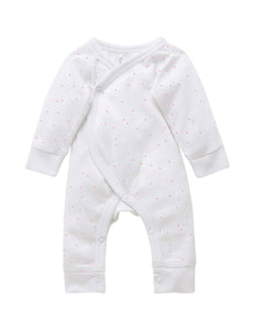 Premmie Crossover Growsuit - Pale Pink Spot
