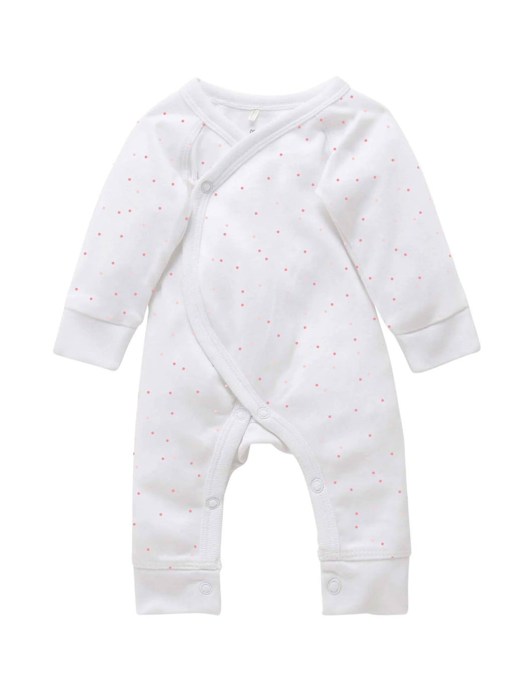 Premmie Crossover Growsuit - Pale Pink Spot