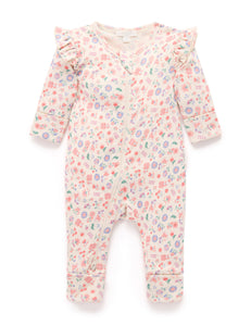 Printed Zip Growsuit - Flora (00000)
