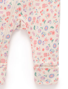 Printed Zip Growsuit - Flora (00000)