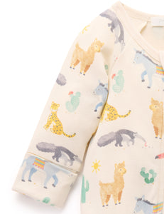 Printed Zip Growsuit - Animal Fiesta (00000)