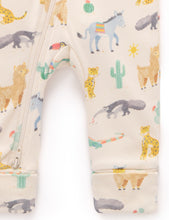 Load image into Gallery viewer, Printed Zip Growsuit - Animal Fiesta (00000)