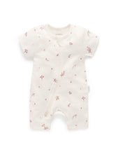Load image into Gallery viewer, Pure Baby Short Leg Zip Growsuit - Vanilla Blossom