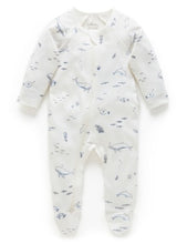 Load image into Gallery viewer, Pure Baby Zip Growsuit - Vanilla Nautical