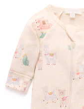 Load image into Gallery viewer, Printed Zip Growsuit - Little Llama (00000)