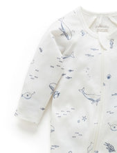 Load image into Gallery viewer, Pure Baby Zip Growsuit - Vanilla Nautical