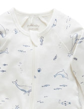 Load image into Gallery viewer, Pure Baby Zip Growsuit - Vanilla Nautical